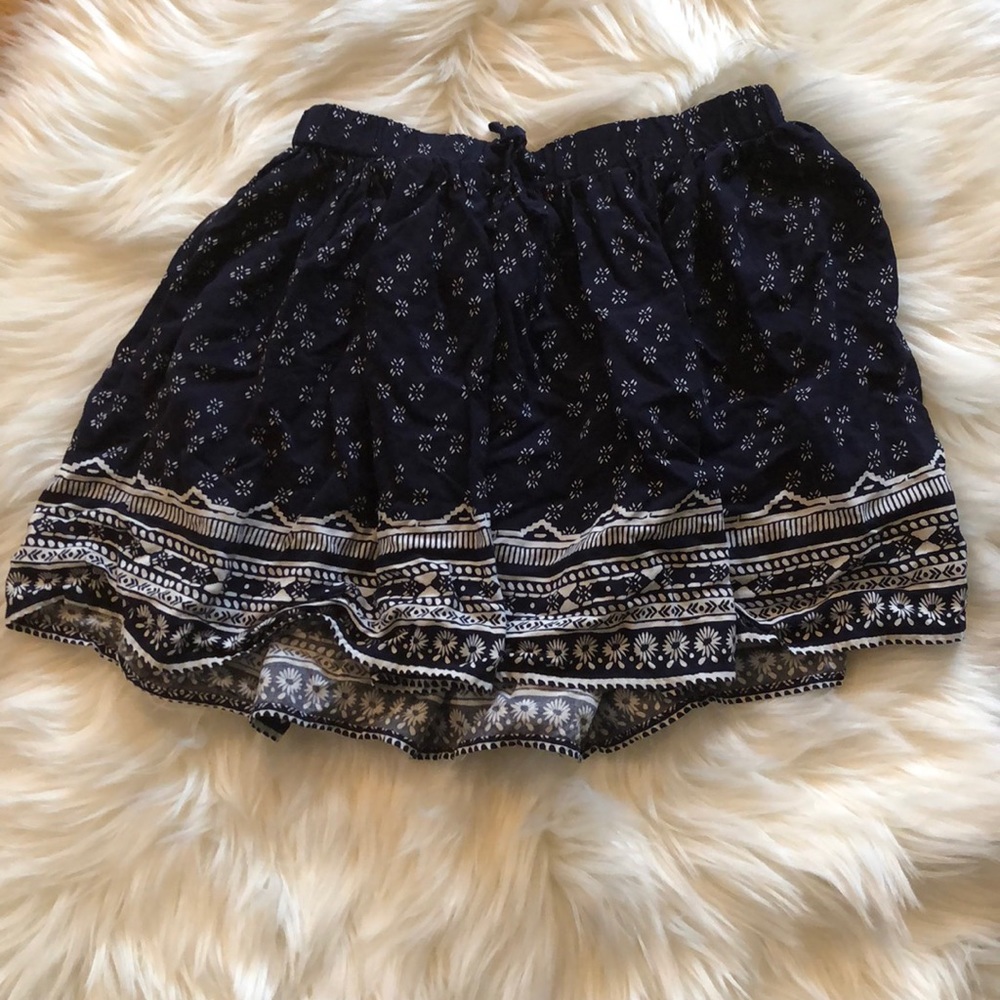 Navy Blue And White Skirt
